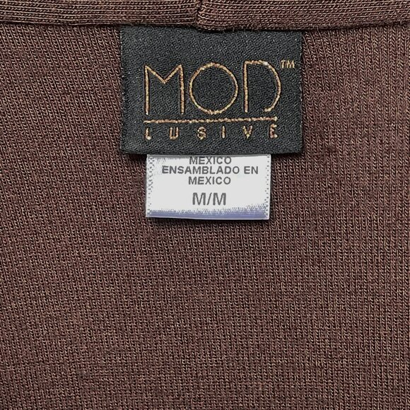 Open Front Brown Cardigan by MOD.lusive Bobeau — Soft Modal Blend Sweater M - Picture 5 of 9